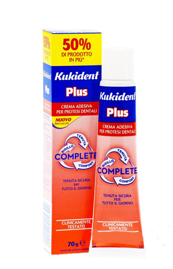KUKIDENT PLUS COMPLETE CREMA ADESIVA PER PROTESI DENTARIE 70 G - Farmaciapacini.it