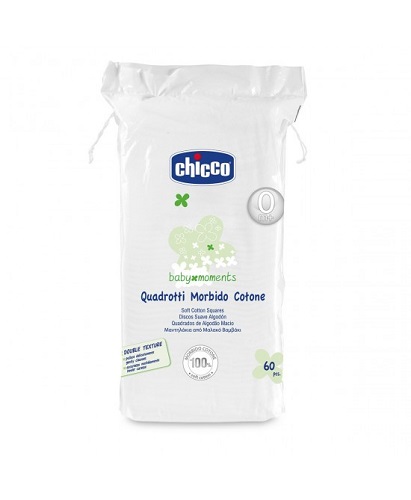 CHICCO BABY MOMENTS QUADROTTI MORBIDO COTONE 60 PEZZI - Farmaciapacini.it