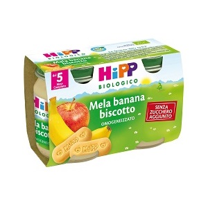 HIPP BIO OMOGENEIZZATO MELA BANANA BISCOTTO 2X125 G - Farmaciapacini.it