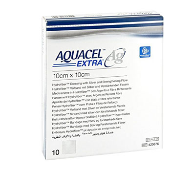 AQUACEL AG EXTRA MEDICAZIONE CON IONI ARGENTO 10X10 CM 10 PEZZI - Farmaciapacini.it