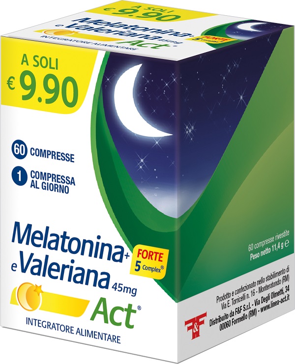 MELATONINA+FORTE 5 COMPLEX E VALERIANA ACT 60 COMPRESSE - Farmaciapacini.it