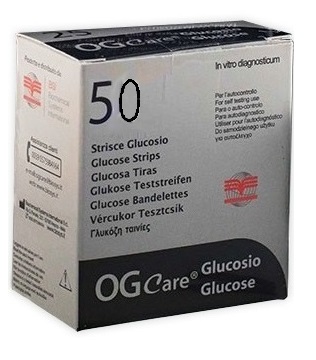 STRISCE MISURAZIONE GLICEMIA OGCARE 50 PEZZI - Farmaciapacini.it