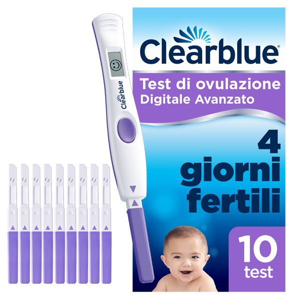 TEST DI OVULAZIONE CLEARBLUE DIGITALE AVANZATO 10 PEZZI - Farmaciapacini.it