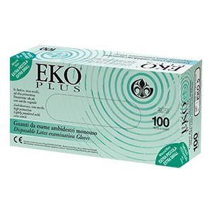 GUANTO IN LATTICE SUPERFICIE LISCIA TALCATO 100 PEZZI ARTICOLO EKO 7 - Farmaciapacini.it