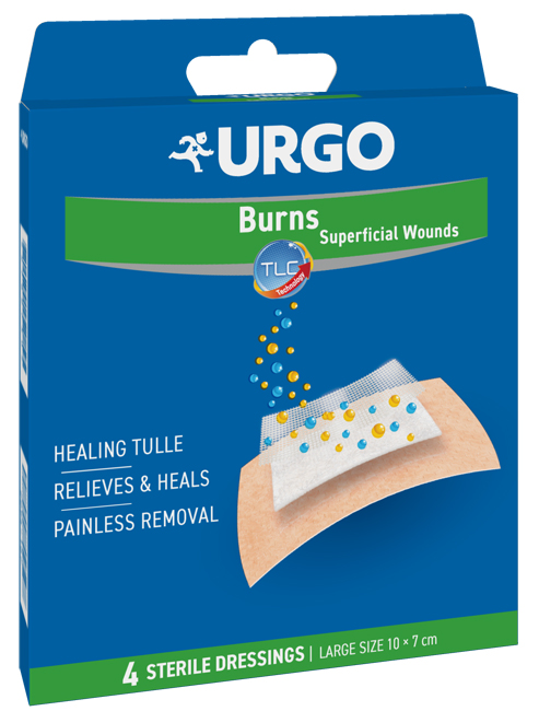 URGO CEROTTO PER USTIONI E FERITE 100X70 MM 4 PEZZI - Farmaciapacini.it