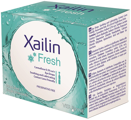 XAILIN FRESH GOCCE OCULARI CARBOSSIMETILCELLULOSA 0,5% 30 FLACONCINI MONODOSE 0,4 ML - Farmaciapacini.it