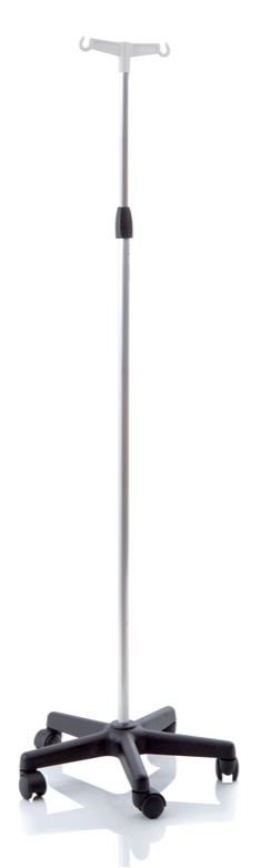ASTA FLEBO IN ALLUMINIO ANODIZZATO BASE IN POLIPROPILENE SU RUOTE 2 GANCI ALTEZZA REGOLABILE 133-230 CM SKEMA - Farmaciapacini.it