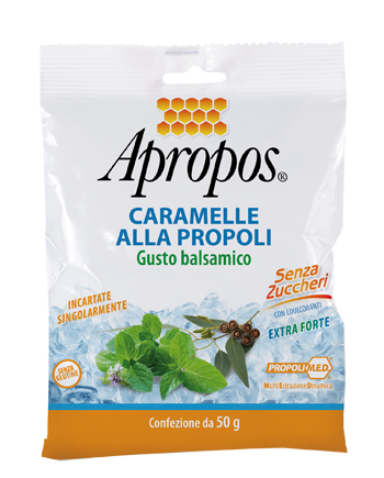 APROPOS CARAMELLE DURE ALLA PROPOLI BALSAMICHE SENZA ZUCCHERO 50 G - Farmaciapacini.it