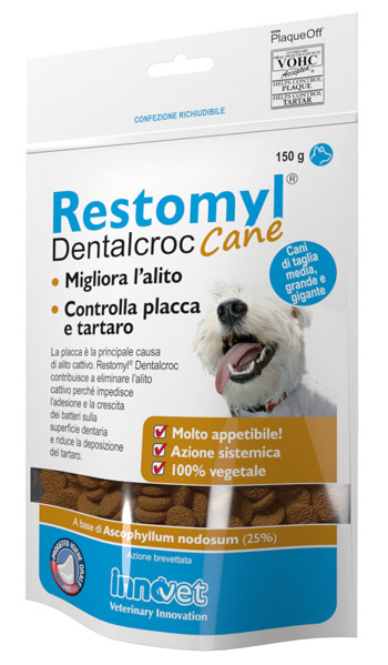 RESTOMYL DENTALCROC CANI TAGLIA MEDIA GRANDE E GIGANTE BUSTA 150 G - Farmaciapacini.it