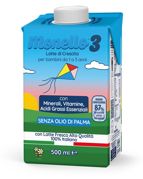MONELLO 3 FORMULA PER LA CRESCITA A BASE DI LATTE PER BAMBINI DA 1 A 3 ANNI LIQUIDO 500 ML - Farmaciapacini.it