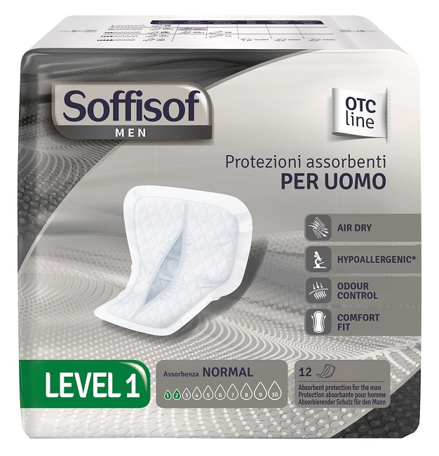 PANNOLONE PER INCONTINENZA SAGOMATO SOFFISOF MEN LEVEL 1 12 PEZZI - Farmaciapacini.it