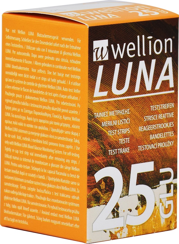 WELLION LUNA 25 STRIPS STRISCE PER MISURAZIONE GLICEMIA - Farmaciapacini.it