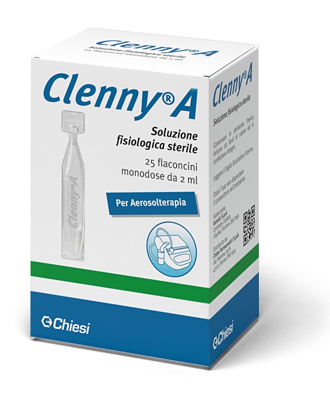 CLENNY A SOLUZIONE FISIOLOGICA STERILE PER AEROSOLTERAPIA 25 FLACONCINI MONODOSE DA 2 ML - Farmaciapacini.it