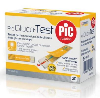 STRISCE MISURAZIONE GLICEMIA PIC GLUCOTEST 50 PEZZI - Farmaciapacini.it