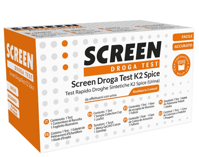 SCREEN DROGA TEST K2 SPICE/URINA TEST ANTIDROGA CON CONTENITORE URINA - Farmaciapacini.it