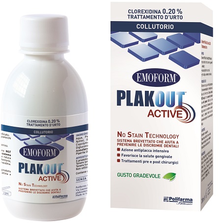 EMOFORM PLAK OUT ACTIVE CLOREXIDINA 0,20% COLLUTORIO 200 ML - Farmaciapacini.it