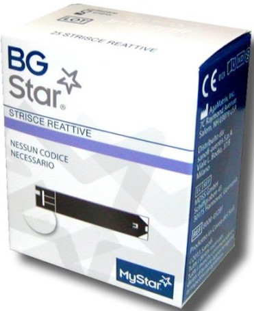 STRISCE REATTIVE MISURAZIONE GLICEMIA BGSTAR MYSTAR 25 PEZZI - Farmaciapacini.it