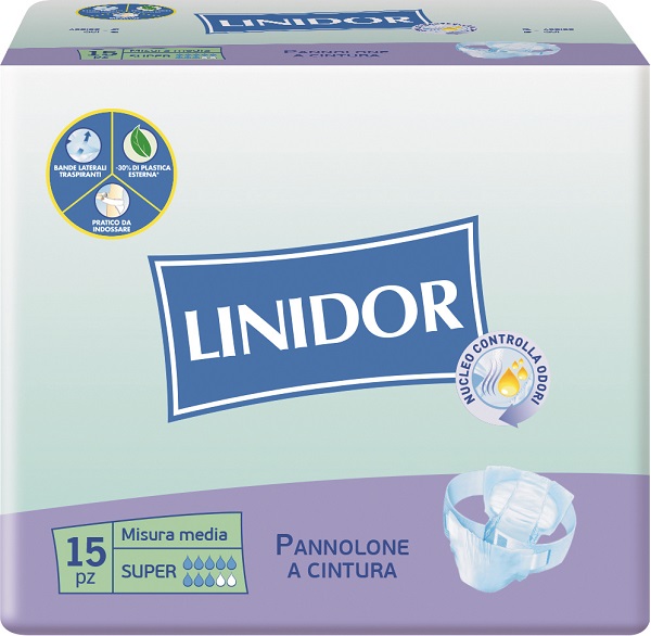 PANNOLONE LINIDOR SUPER PANNOLINO A CINTURA MM 15 PEZZI - Farmaciapacini.it