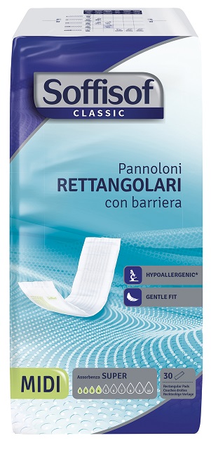SOFFISOF CLASSIC PANNOLONE RETTENGOLARE CON BARRIERA 30 PEZZI - Farmaciapacini.it