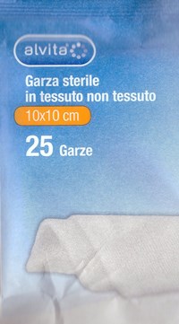 ALVITA GARZA STERILE IN TESSUTO NON TESSUTO 10X10CM 25 PEZZI - Farmaciapacini.it