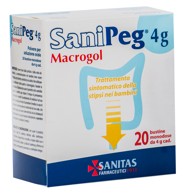 SANIPEG MACROGOL POLVERE PER SOLUZIONE ORALE 20 BUSTINE 4 G - Farmaciapacini.it