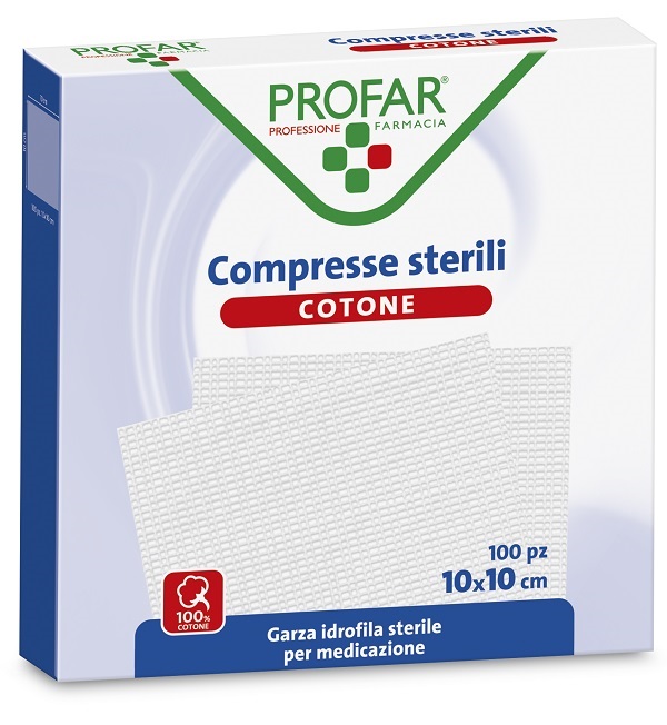 COMPRESSE IN COTONE 100 PEZZI 10 X 10 CM PROFAR - Farmaciapacini.it