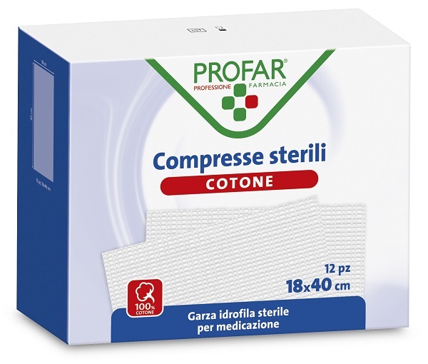 COMPRESSE IN COTONE 12 PEZZI 18 X 40 CM PROFAR - Farmaciapacini.it
