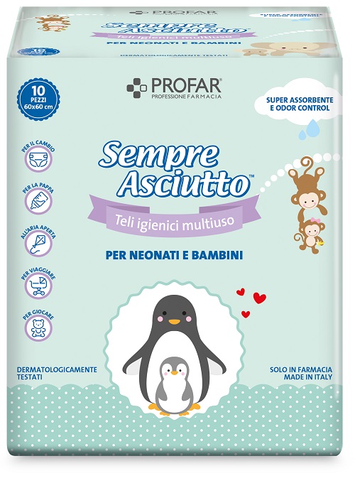 SEMPRE ASCIUTTO TELI IGIENICI MULTIUSO 10 PEZZI PROFAR - Farmaciapacini.it