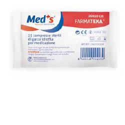 GARZA COMPRESSA MEDS FARMATEXA IDROFILA 12/8 10X10 CM 25 PEZZI - Farmaciapacini.it