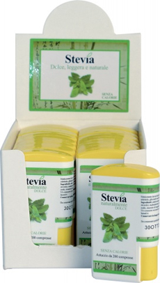 STEVIA EDULCORANTE 200 COMPRESSE DISPLAY CONTENENTE 14 DISPENSER - Farmaciapacini.it