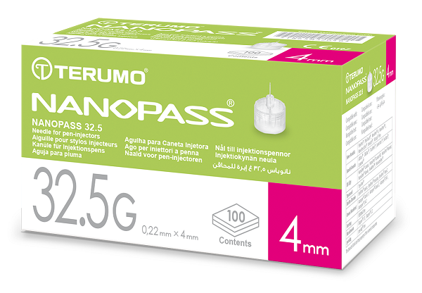 AGO PER PENNA DA INSULINA NANOPASS 32,5 GAUGE LUNGHEZZA 4 MM 100 PEZZI - Farmaciapacini.it