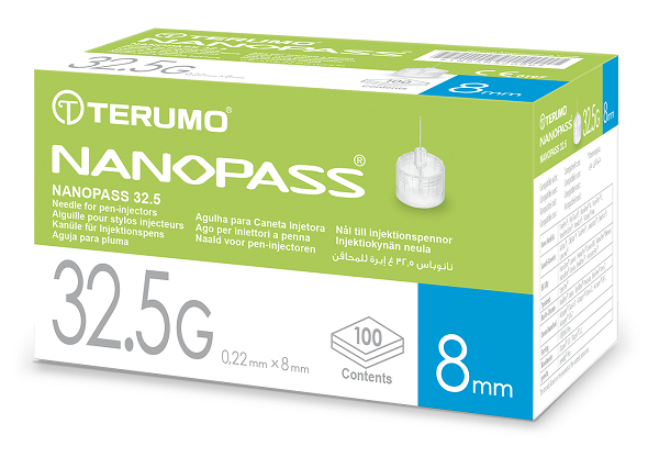 AGO PER PENNA DA INSULINA NANOPASS 32,5 GAUGE LUNGHEZZA 8 MM 100 PEZZI - Farmaciapacini.it