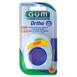 GUM ORTHO FLOSS FILO SPUGNOSO 50 PEZZI - Farmaciapacini.it