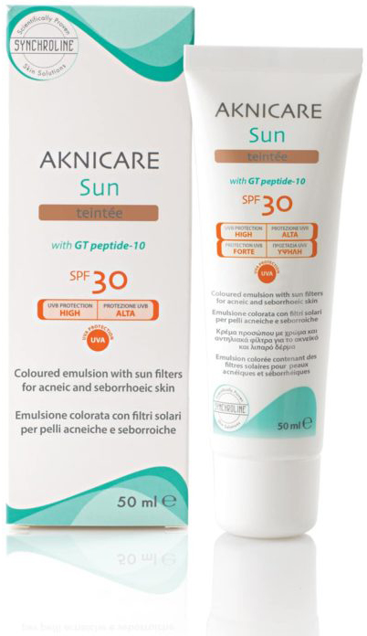 CREMA COLORATA PROTETTIVA SOLARE PER PELLE ACNEICA AKNICARE SUN TEINTEE' DORE' TUBETTO 50 ML - Farmaciapacini.it