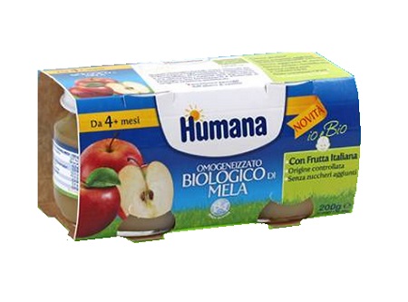 HUMANA OMOGENEIZZATO MELA BIO 2 VASETTI 100G - Farmaciapacini.it