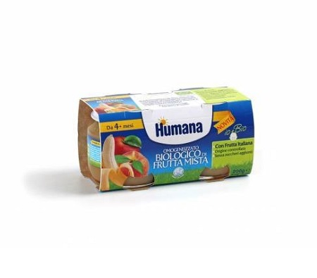 HUMANA OMOGENEIZZATO FRUTTA MISTA BIO 2 VASETTI 100 G - Farmaciapacini.it