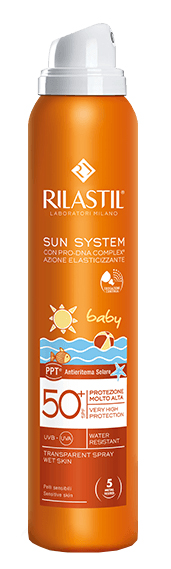 RILASTIL SUN SYSTEM BABY PPT SPF 50+ TRANSPARENT SPRAY WET SKIN 200 ML - Farmaciapacini.it