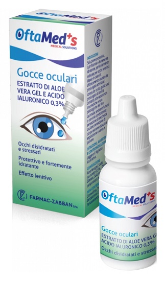 OFTAMED'S GOCCE OCULARI OCCHI DISIDRATATI E STRESSATI ESTRATTO ALOE VERA GEL E ACIDO IALURONICO 0,3% 10 ML - Farmaciapacini.it