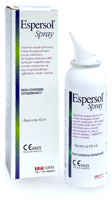 SOLUZIONE NASALE ESPERSOL SPRAY IPERTONICA A BASE DI ACQUA DI MARE E ACIDO IALURONICO 0,02% 100ML - Farmaciapacini.it