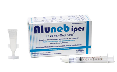 ALUNEB KIT SOLUZIONE IPERTONICA 3% 20 FLACONCINI + MAD NASAL ATOMIZZATORE - Farmaciapacini.it