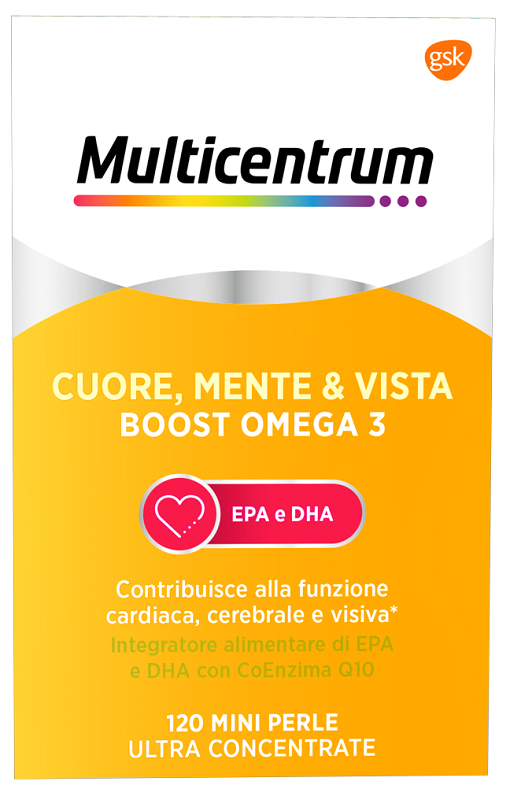 MULTICENTRUM CUORE MENTE E VISTA BOOST OMEGA 3 120 MINI PERLE - Farmaciapacini.it