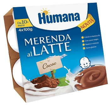 HUMANA MERENDA AL LATTE GUSTO CIOCCOLATO 100 G 4 PEZZI - Farmaciapacini.it