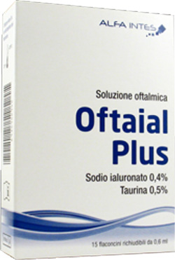 SOLUZIONE OFTALMICA OFTAIAL PLUS ACIDO IALURONICO 0,4% E TAURINA 15 FLACONCINI RICHIUDIBILI DA 0,6 ML - Farmaciapacini.it