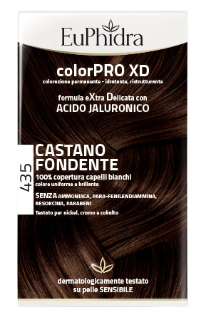 EUPHIDRA COLORPRO XD 435 CASTANO FONDENTE GEL COLORANTE CAPELLI IN FLACONE + ATTIVANTE + BALSAMO + GUANTI - Farmaciapacini.it