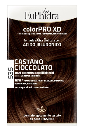 EUPHIDRA COLORPRO XD 535 CASTANO CIOCCOLATO GEL COLORANTE CAPELLI IN FLACONE + ATTIVANTE + BALSAMO + GUANTI - Farmaciapacini.it