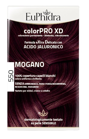 EUPHIDRA COLORPRO XD 550 MOGANO GEL COLORANTE CAPELLI IN FLACONE + ATTIVANTE + BALSAMO + GUANTI - Farmaciapacini.it