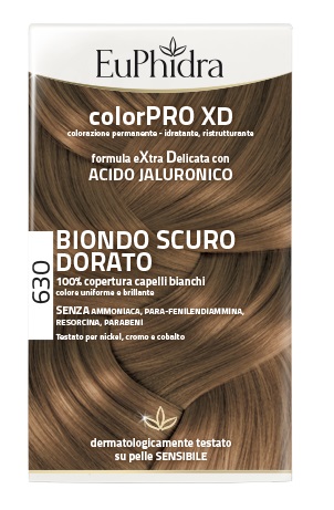 EUPHIDRA COLORPRO XD 630 BIONDO SCURO DORATO GEL COLORANTE CAPELLI IN FLACONE + ATTIVANTE + BALSAMO + GUANTI - Farmaciapacini.it