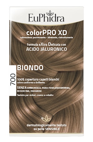 EUPHIDRA COLORPRO XD 700 BIONDO GEL COLORANTE CAPELLI IN FLACONE + ATTIVANTE + BALSAMO + GUANTI - Farmaciapacini.it