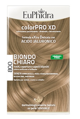EUPHIDRA COLORPRO XD 800 BIONDO CHIARO GEL COLORANTE CAPELLI IN FLACONE + ATTIVANTE + BALSAMO + GUANTI - Farmaciapacini.it