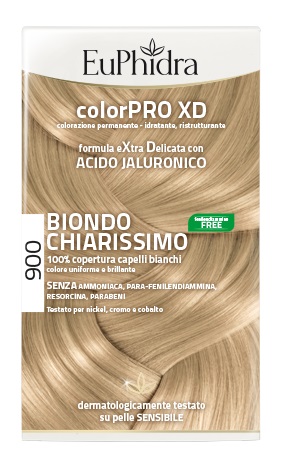 EUPHIDRA COLORPRO XD 900 BIONDO CHIARISSIMO GEL COLORANTE CAPELLI IN FLACONE + ATTIVANTE + BALSAMO + GUANTI - Farmaciapacini.it
